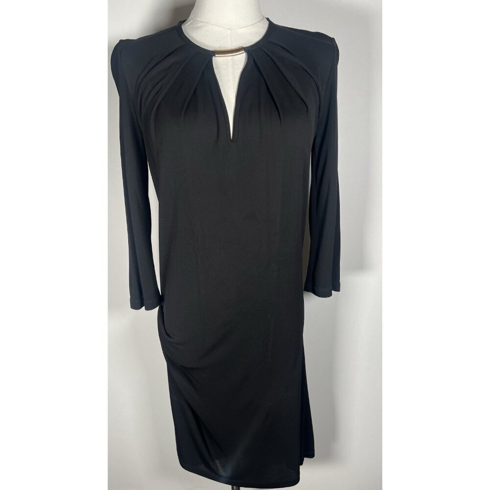 Vanessa Bruno little black mini dress jersey ruched S French quiet luxury
